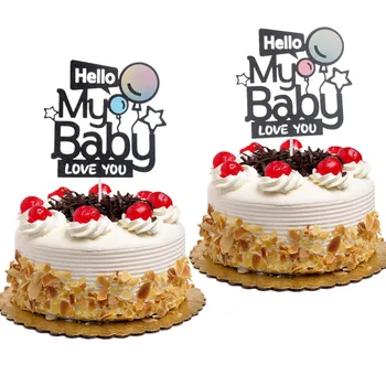 

20pc Cake Toppers Flags Hello My baby Cake Topper Kids Happy Birthday Heart Wedding Baby Shower Party Cake Baking DIY Xmas New