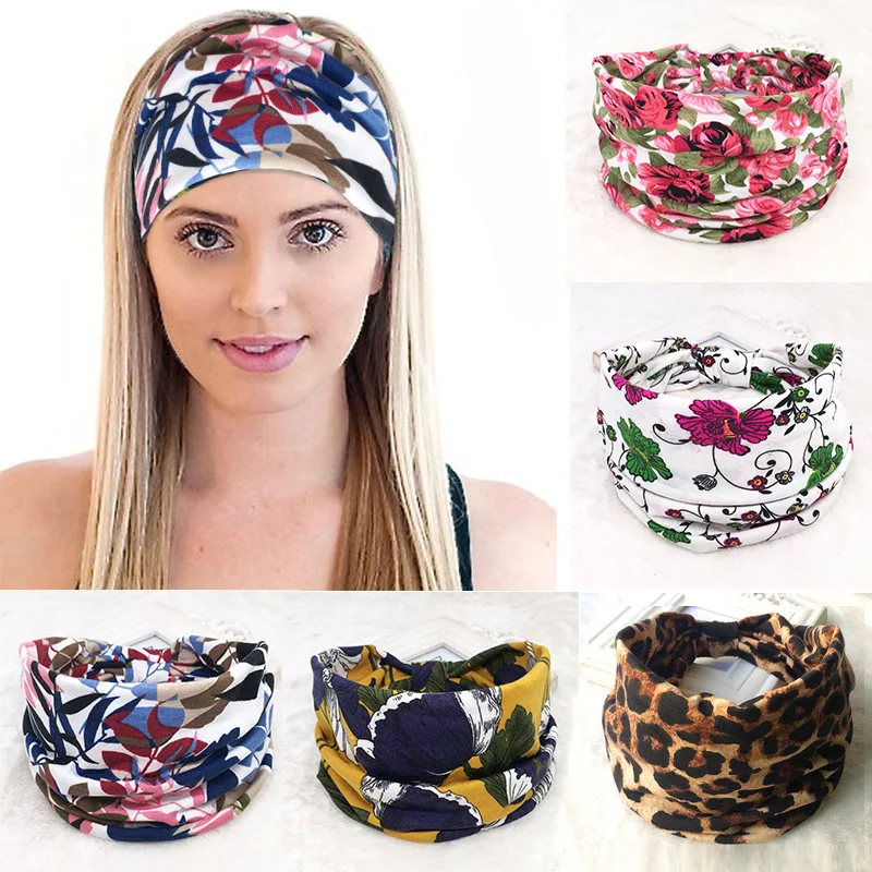 Cotton Women Headpiece Stretch Hot Sale Turban Hair Accessories 1PC Headwear Yoga Run Bandage Hair Bands Headbands Wide Headwrap