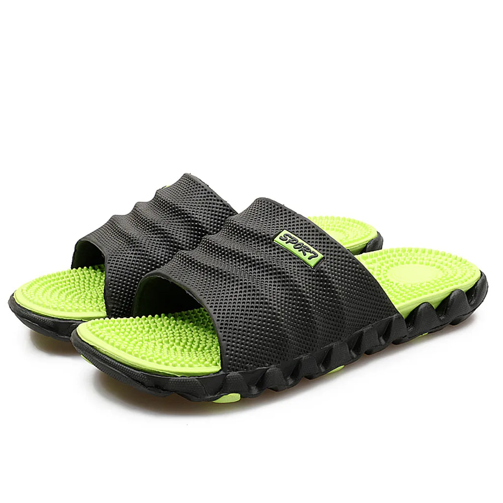 Home Sole male Casual Soft Men's Gentleman Leisure Massage Health Wear Non-slip Beach Slippers Shoes Toe Foot shoes