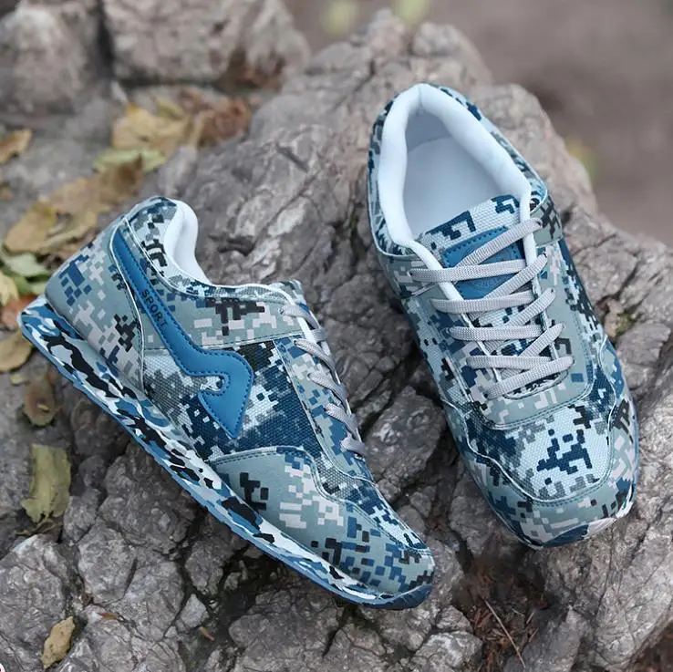 

Extra large 46/47/48 outdoor sports Mountaineering, camouflage shoes, antiskid, navy blue military training, big size shoes.