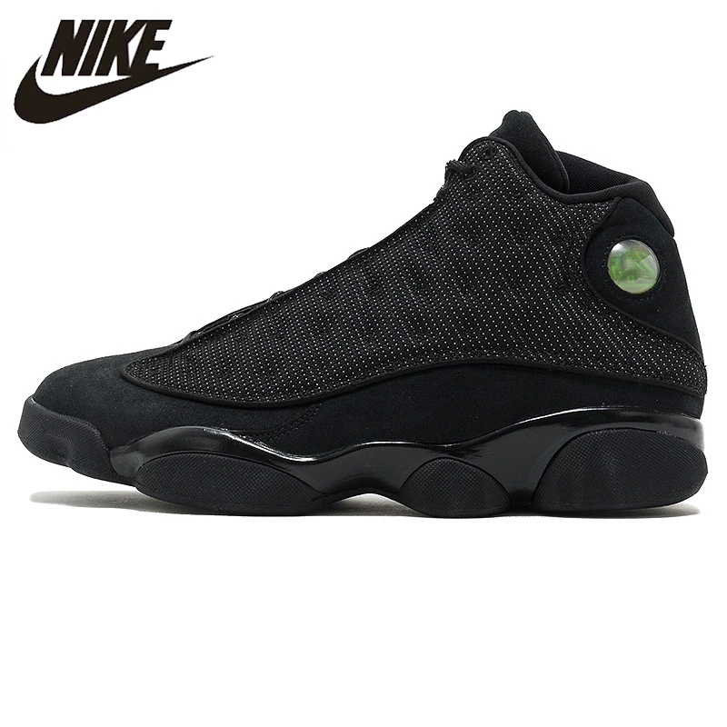 

NIKE Air Jordan 13 Black Cat Men's Basketball Shoes, black, shock absorption non-slip wear-resistant 414571 011