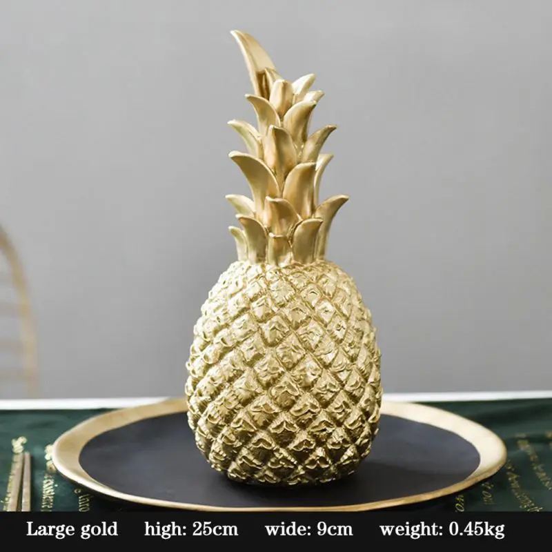 

Pineapple Shaped Figurine Home Decoration Gold Black Pineapple Crafts Miniatures Gift For Office Home Miniatures Figurines