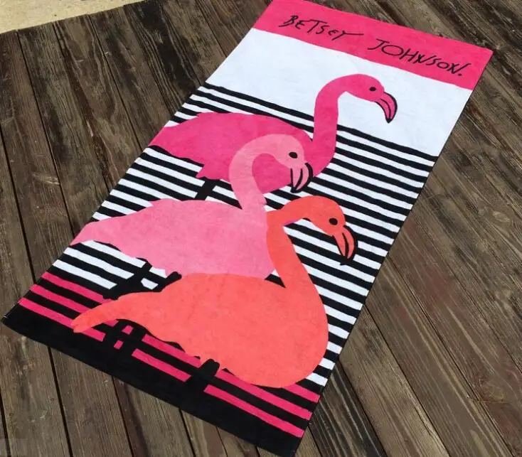 170x90cm Flamingo Printed Beach Towel Fashion Swim Towel Cotton Bath