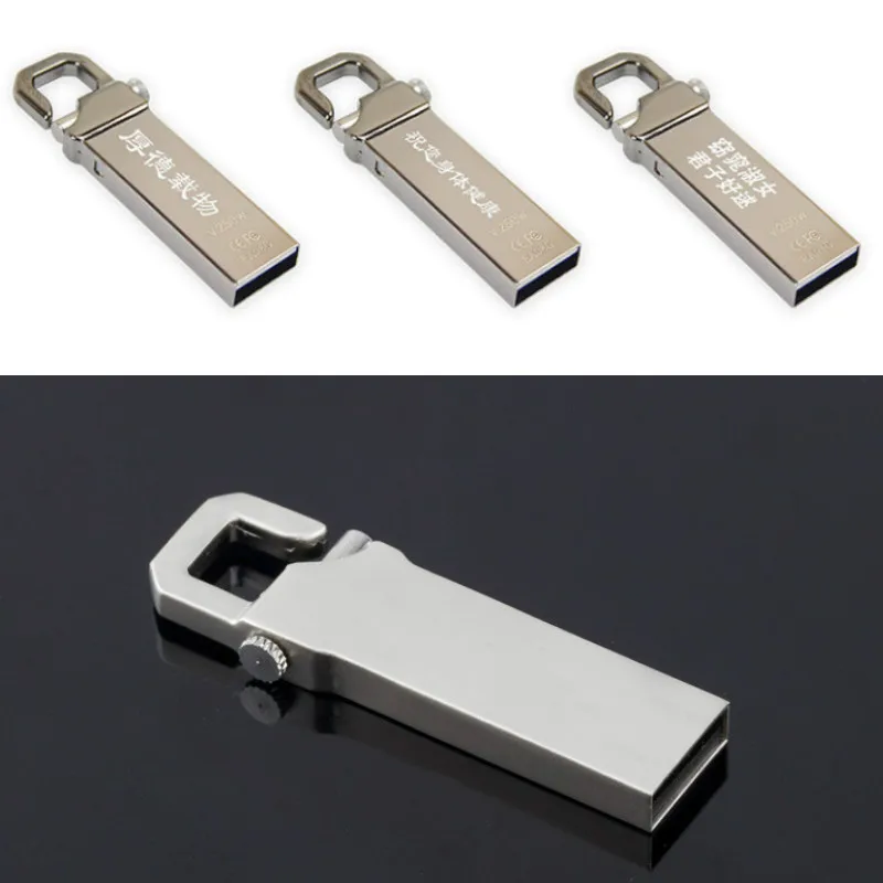 Дешевый Usb флэш накопитель 4 ГБ 8 ГБ 16 ГБ металлический Водонепроницаемый накопитель USB 2.0 Memory Stick USB Flash 20 предметов Бесплатная пользовательские выгра...
