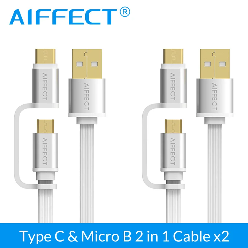 

AIFFECT Type-C Fast Sync & Micro USB Cable for Nexus 5X,Nexus 6P,OnePlus 2,ZUK Z1,LG for Xiaomi 4C USB-C x 2