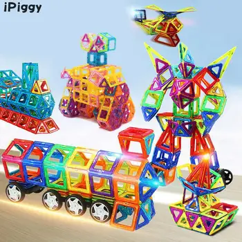 

iPiggy 2017 Building 245pcs Mini Magnetic Blocks Set Models &Educational Construction Toy ABS Magnet Designer Kids Gift