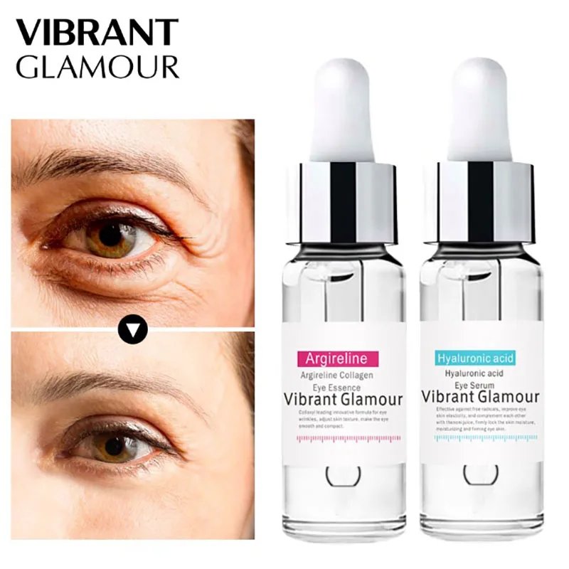 

2Pcs New Hyaluronic Acid Argireline Eye Serum Anti Puffiness Remove Dark Circles Anti Wrinkles Eye Essence Anti Aging Gel