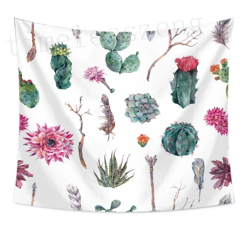 Cactus tapestry wall hanging home decor printing tablecloth bed sheet beach towel for party wedding decoration background