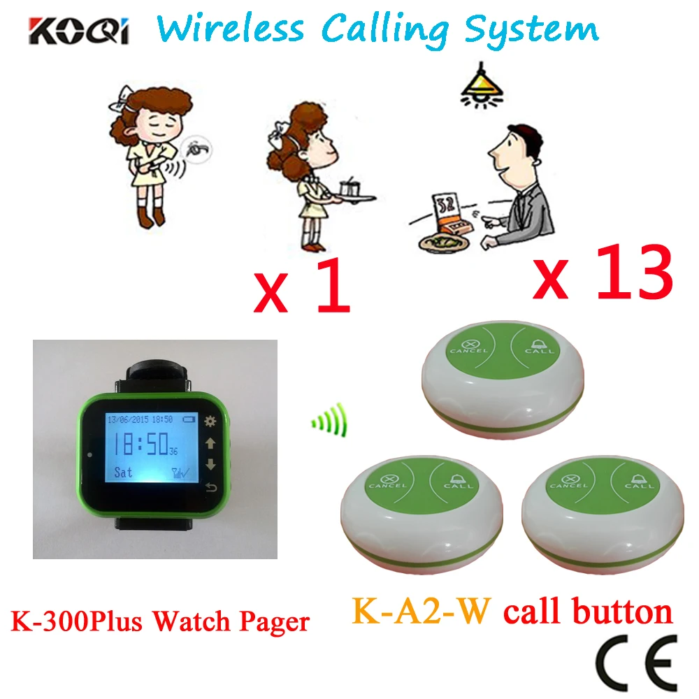 

Table Bell Button System Factory Price Discount Good Signal High Qualtity For Restaurant(1 watch+13 button)