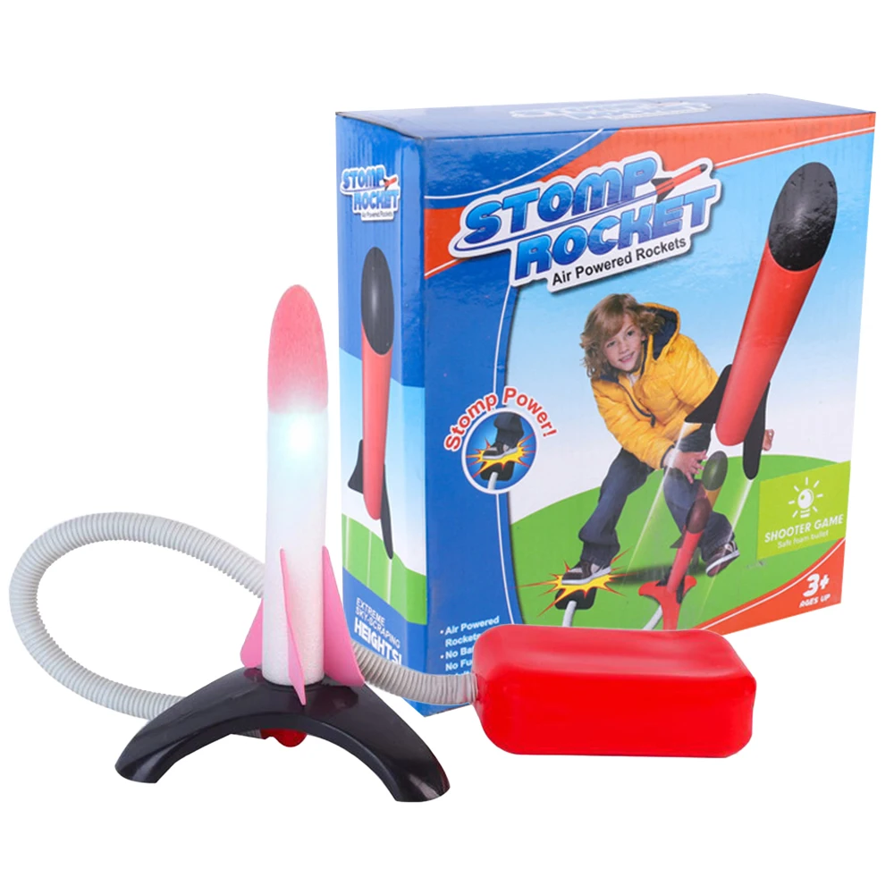 Дети воздушный прессованный ракетный пусковой насос детская ножная игрушка ракета с светодиодный светильник на открытом воздухе родители Дети игры