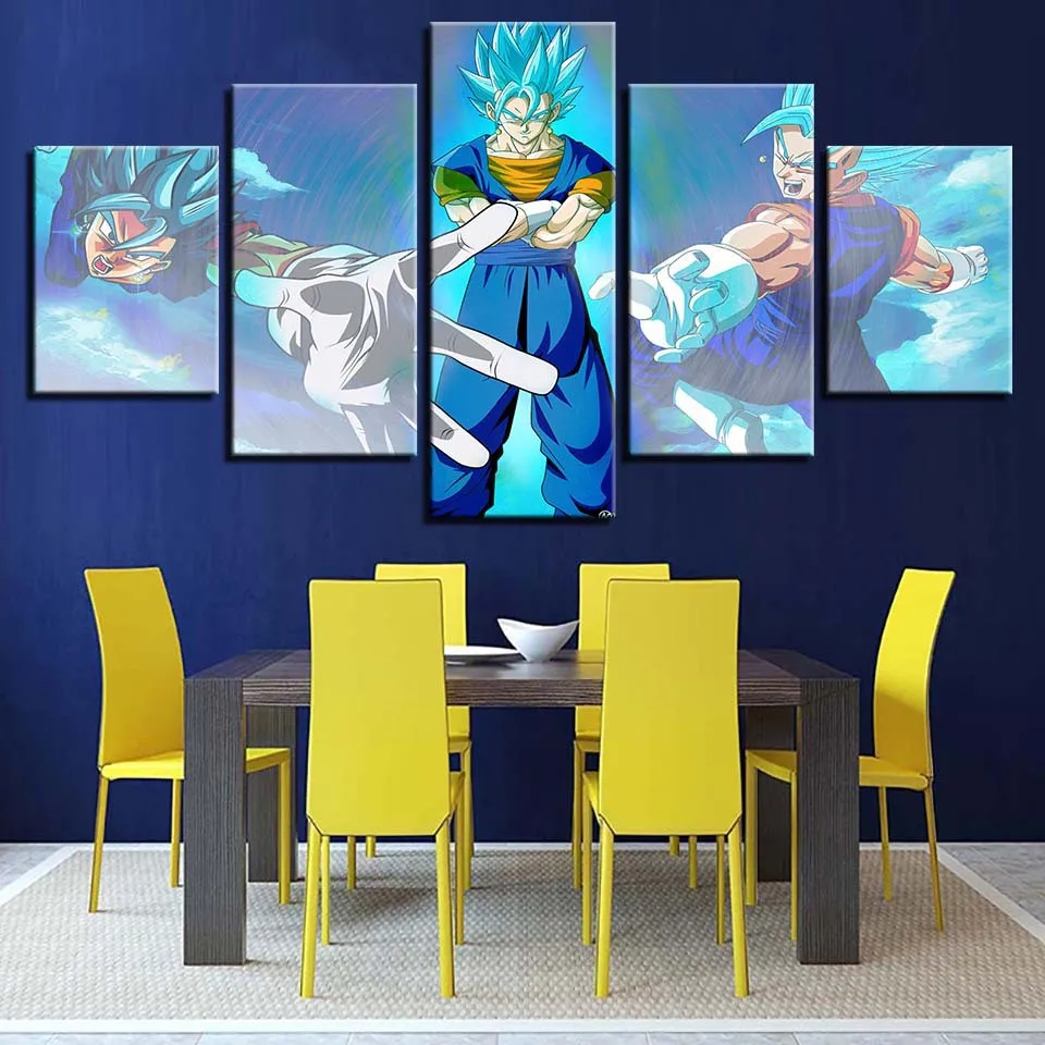 

Canvas Paintings Home Decor Frame 5 Pieces Anime Dragon Ball Goku Poster HD Prints Pictures Modular Living Room Wall Art R1101