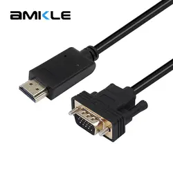 Amkle адаптер hdmi-vga кабель HDMI мужчина к VGA Мужской 1080 P видео конвертер кабель для HDTV ПК компьютер ноутбук планшетный проектор