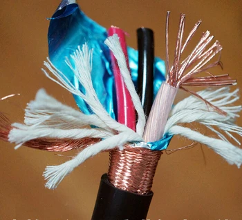 

12mm 3X4 square 3-pin HIFI power cord audio cable 4N oxygen-free copper copper cable with shielded copper mesh sets