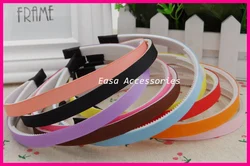 

20PCS 10mm Assorted Colors Grosgrain Ribbon Lined white Plain Plastic Hair Headbands with teeth at eco-friendly material