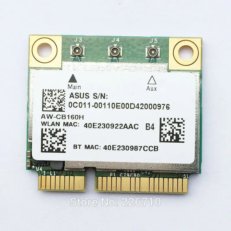 1300 Мбит/с Mini pci-e карты для azurewave AW-CB160H 802.11 ABGN/11ac WiFi + BT Bluetooth 4.0 Broadcom BCM94360HMB + 3X IPEX-4 антенны