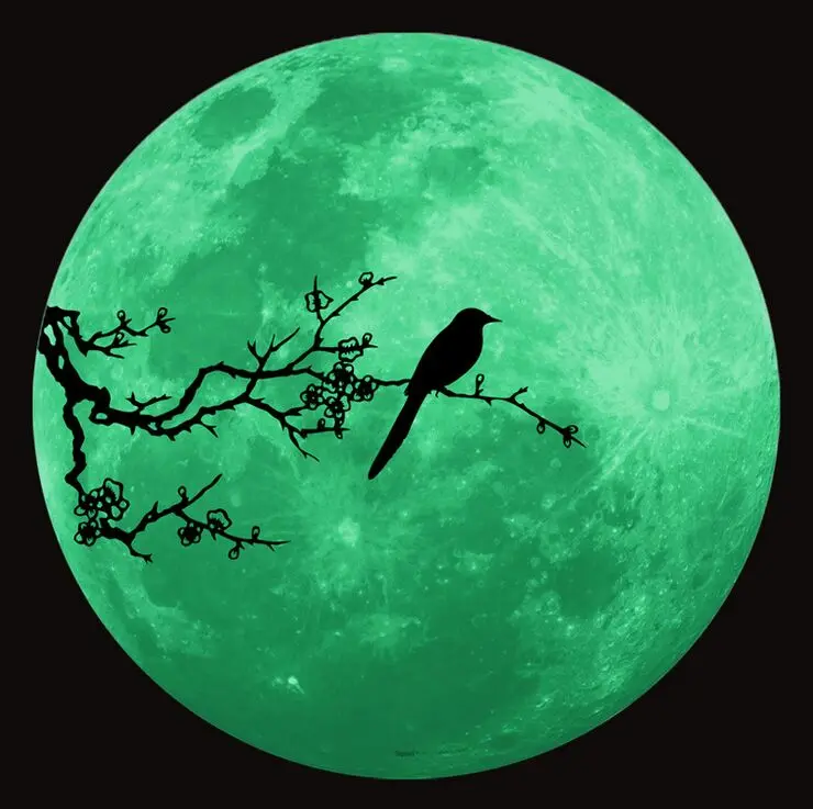 Large Moonlight Picture Class Luminous Paste Romantic Fluorescent Moon Wallpaper Wall Stickers Interior Decorations Decorative Decorative Decor Romanticdecorative Wall Stickers Aliexpress