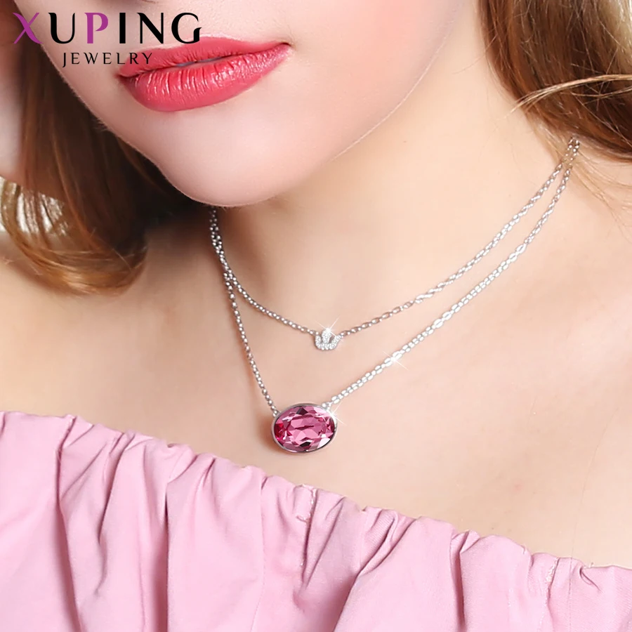 Xuping Винтаж популярный дизайн ожерелье кристаллы от Swarovski Ювелирные изделия Европейский Стиль Свадебные подарки для женщин девочек S151-40208