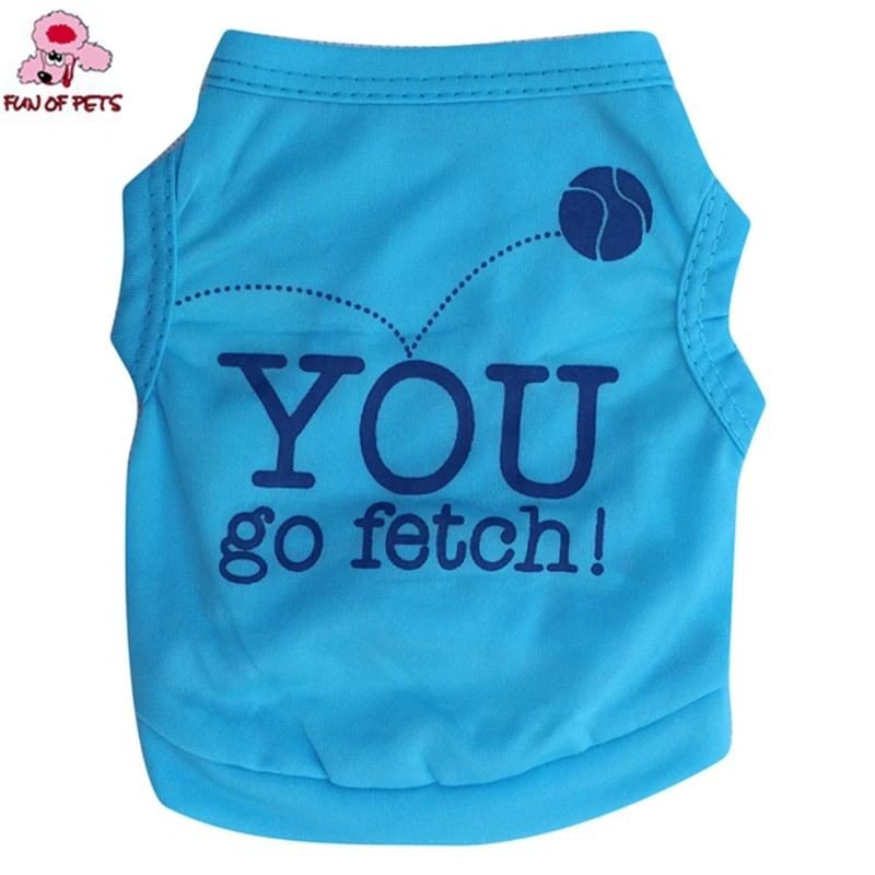 New Fashion Summer Cool Blue "you" Pattern Polyester Dogs Clothing Vest