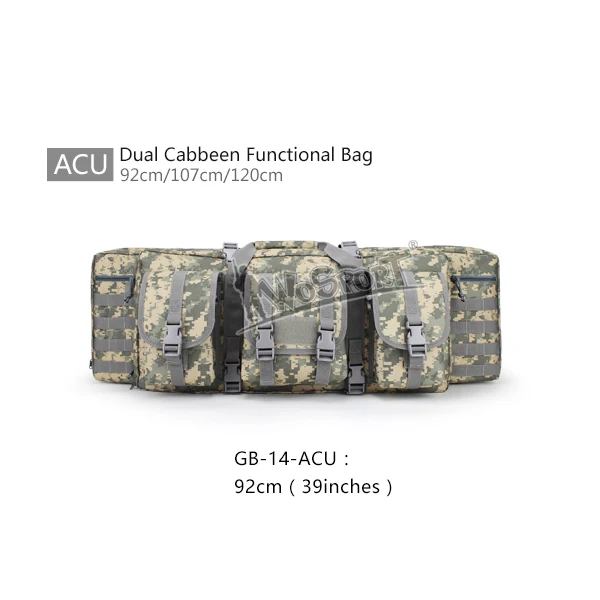 Уличные камуфляжные охотничьи сумки два винтовки двойной карабин чехол двойной большой 3" 42" 4" для CS пистолет стрельба Пейнтбол охотничьи сумки - Цвет: GB-14-ACU