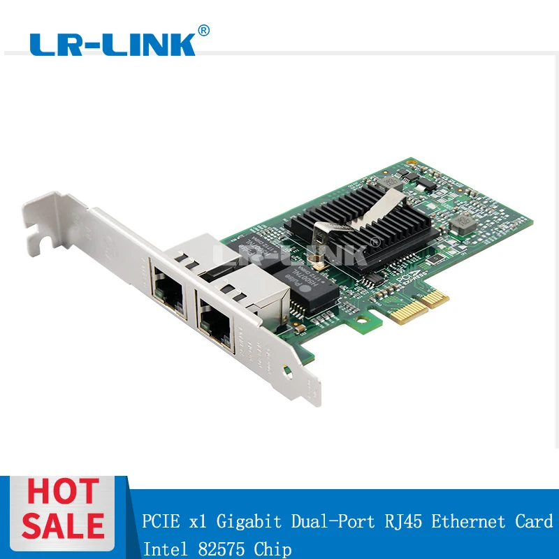 

LR-LINK 9202PT Dual-port PCI Express PCI-E X1 Network Card Gigabit RJ45 Ethernet Adapter LAN Card 10/100/1000Mbps Intel 82575