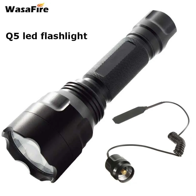 

Wasafire 2000 Lumen Q5 LED C8 Flashlight Powerful LED Torch Self-Defense Lantern With Pressure Switch For Camping Hunting Hiking