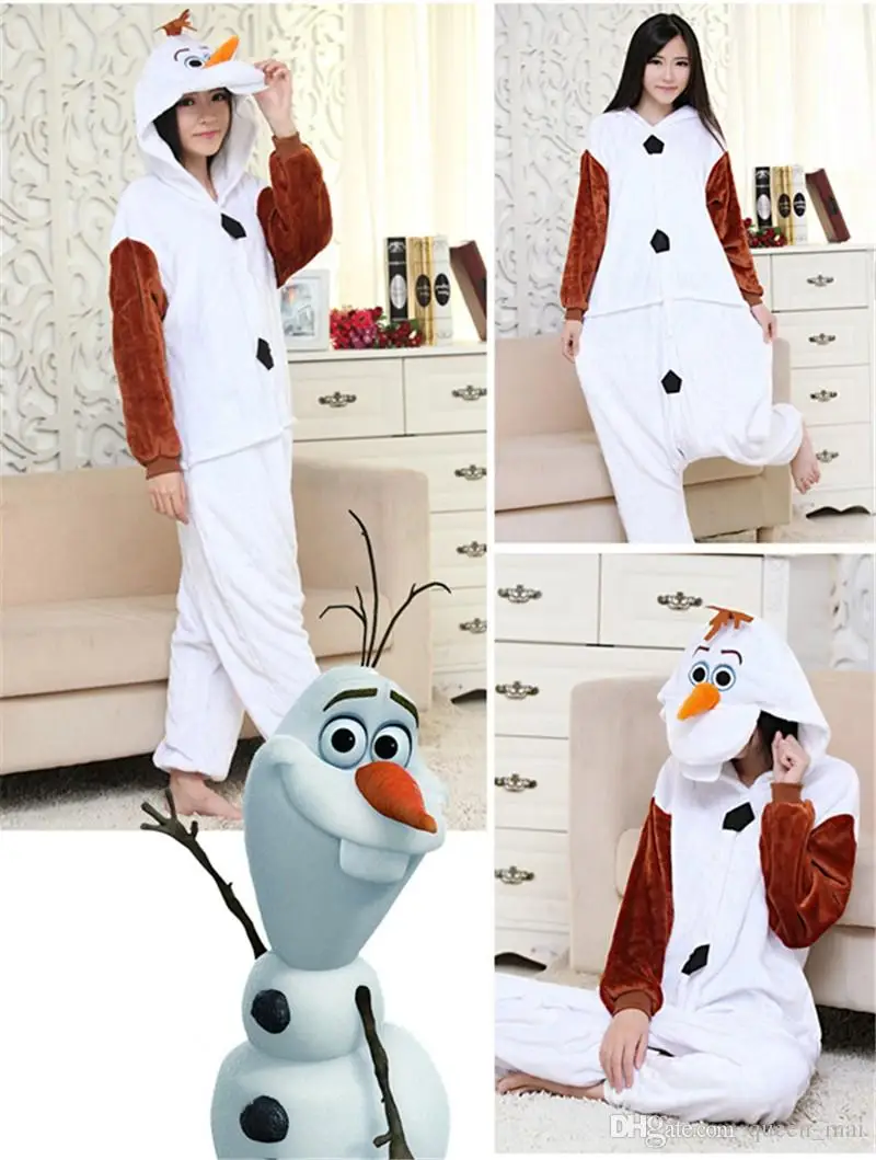 Olaf Snowbaby/костюм для Хэллоуина для женщин и мужчин, вечерние, косплей, снеговик Олаф, комбинезон-Пижама, пижама с рисунком Эльзы и Анны, пижама с животными