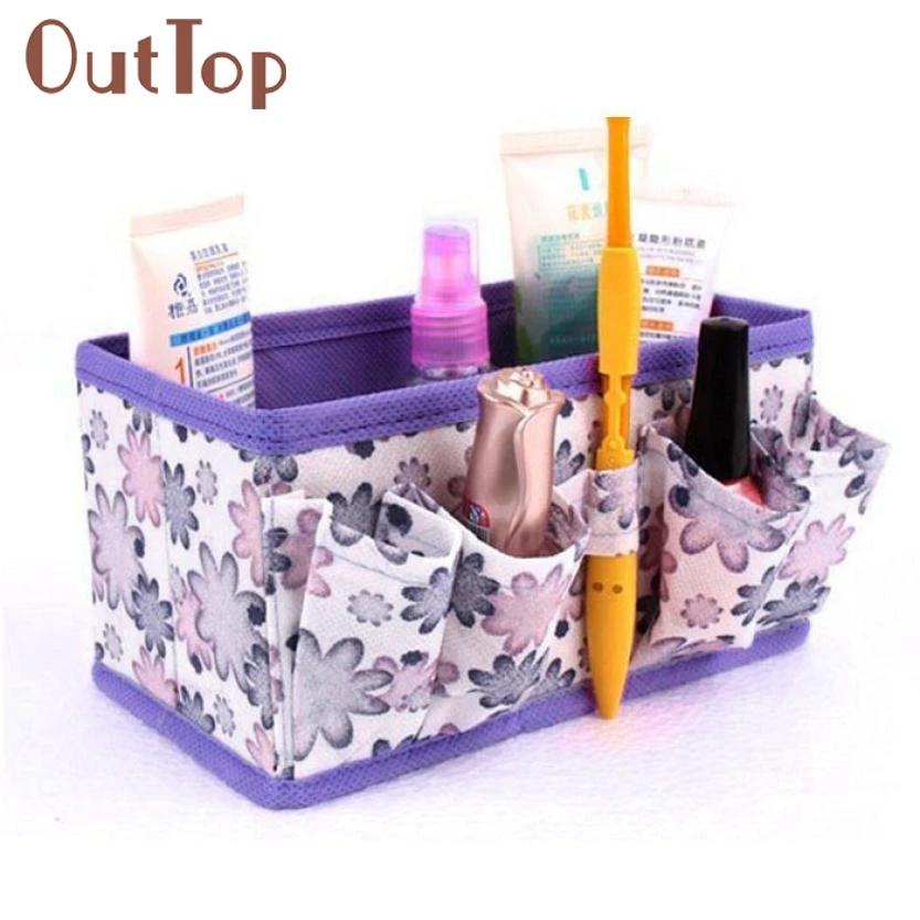 

New Makeup Cosmetic Storage Box Bag Bright Organiser Foldable Stationary Container Makeup Tool Kits Dropship U0227