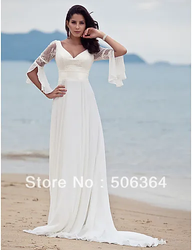 white beach wedding attire