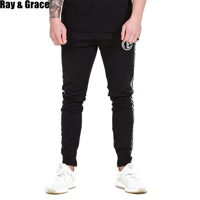 

RAY GRACE Sports Running Pants For Men Sweatpants Pockets Athletic Training Sport Pants Elasticity Legging Jogging Gym Trousers