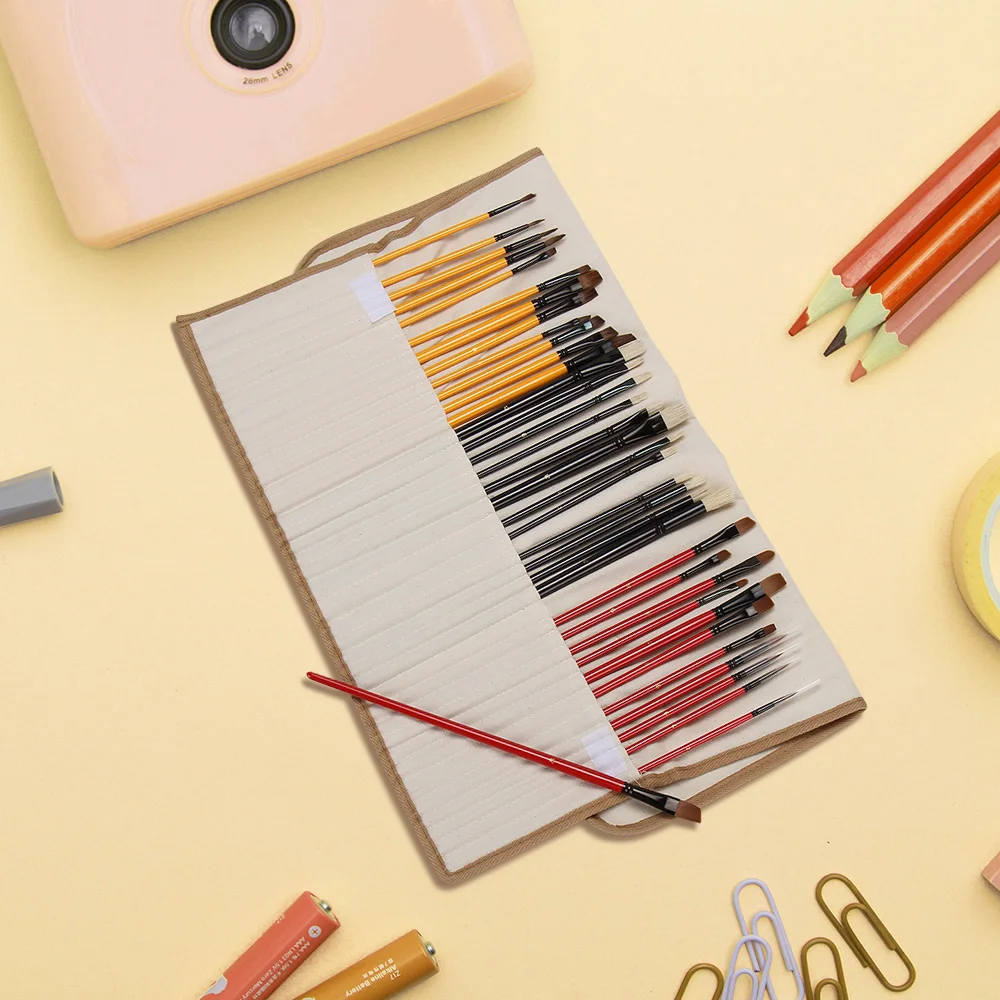 

36Pcs Artist Paint Brushes Set School Supplies Starter Includes Taklon/ Bristle/ Horse Hair Brushes for Acrylic Oil Watercolor