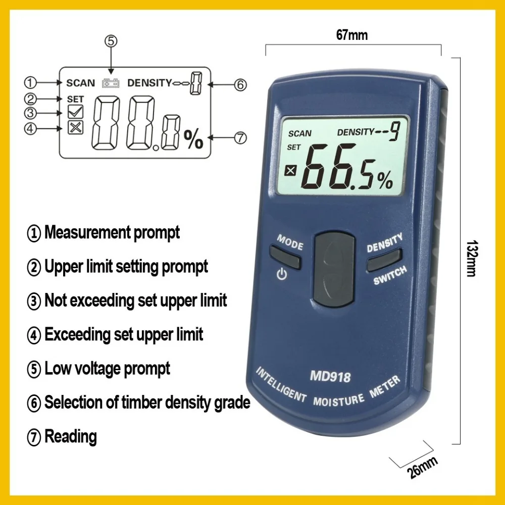 RZ Inductive Wood Timber Moisture Meter Hygrometer