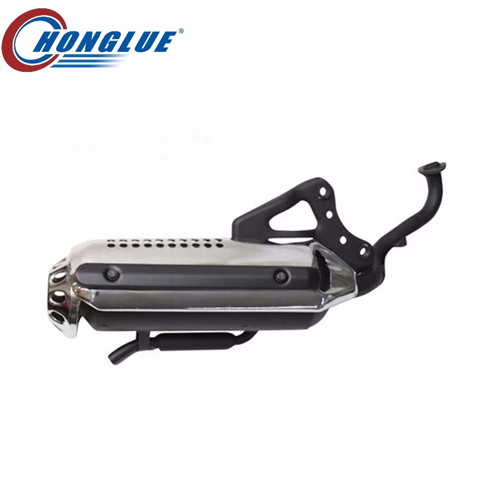 Motorcycle Exhaust shape Plating + Black Motorcycle Muffler