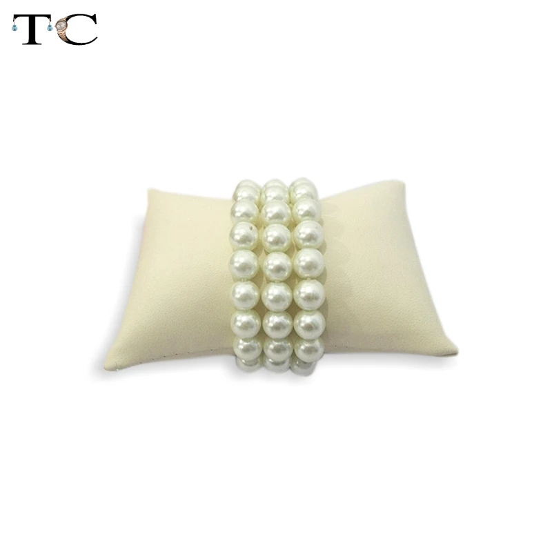 Free Shipping Beige Pu Jewellery Bracelet Display Cushion Pillow