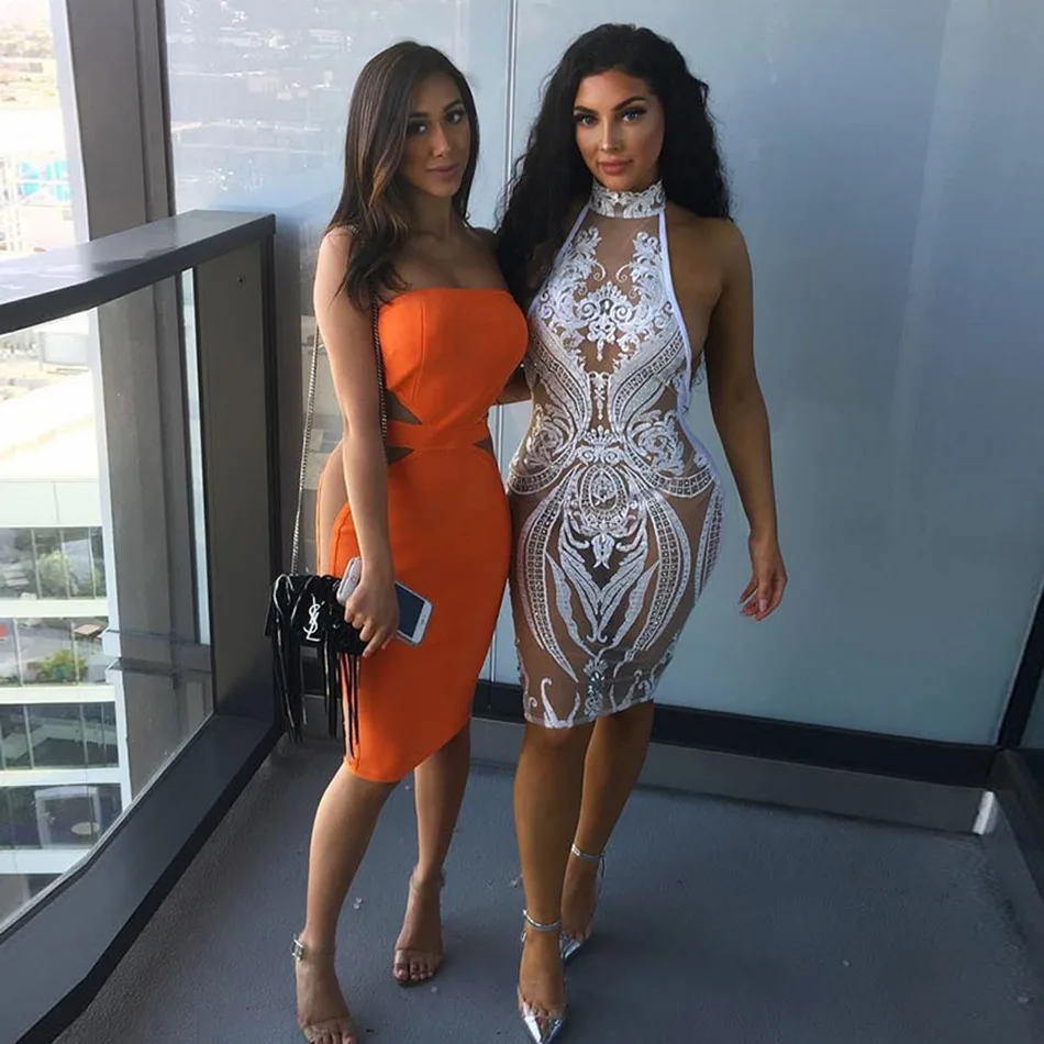 Seamyla-Orange-Sexy-Strapless-Mesh-Bodycon-Bandage-Dresses