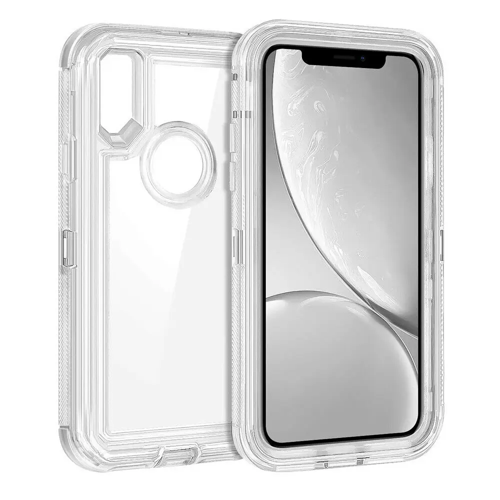 iPhone X XS Max 6 7 8 Plus Clear Crystal Defender Case Cover Fits Otterbox Clip