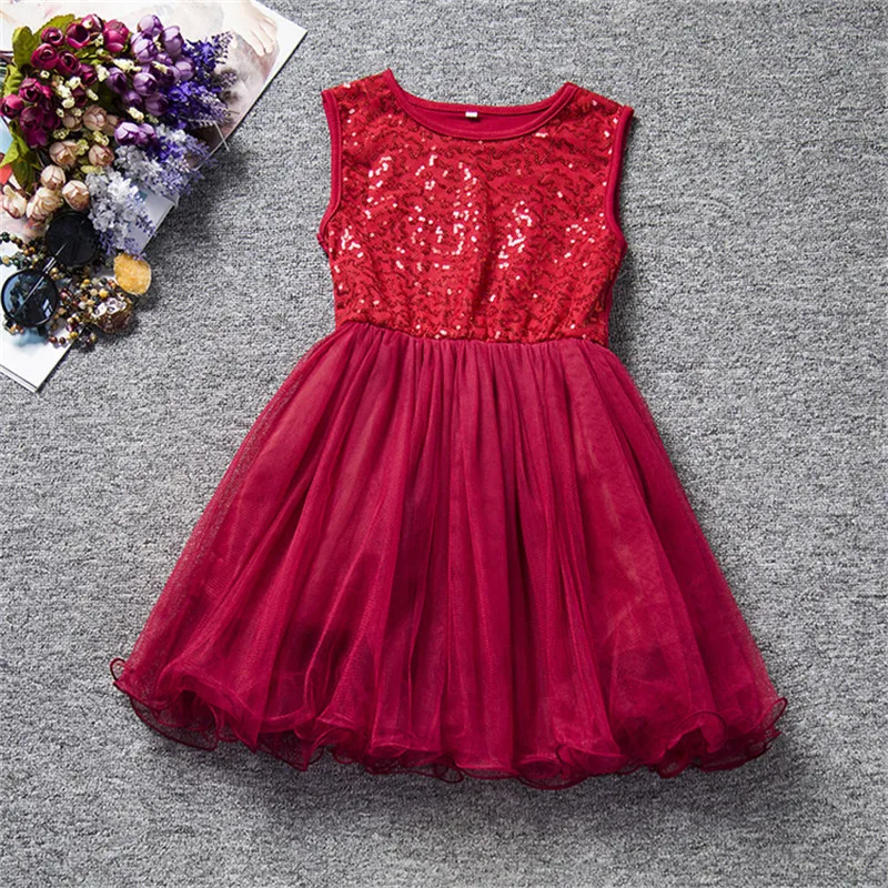 

Kids New Year Costume For Girls Children Christmas Dresses Winter Sleeveless Princess Party Dress Baby Girl Birthday Prom Gown