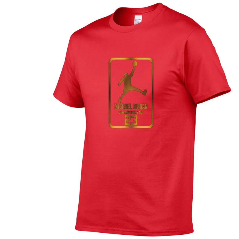 Летний Для мужчин Jordan 23 принт футболка мужская хип-хоп Повседневное Футболки парные Топы из хлопчатобумажной ткани, раздел-футболки, одежда размера плюс XS-2XL - Цвет: Red 80