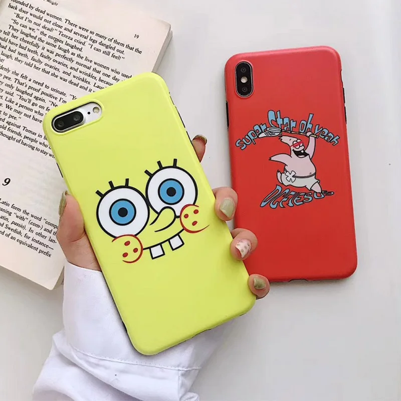 

Cute Cartoon Phone Case for iPhone XR XS Max X 8 7 6 6S Plus Cases SpongeBob SquarePants Sponge Bob Patrick Star Gary case