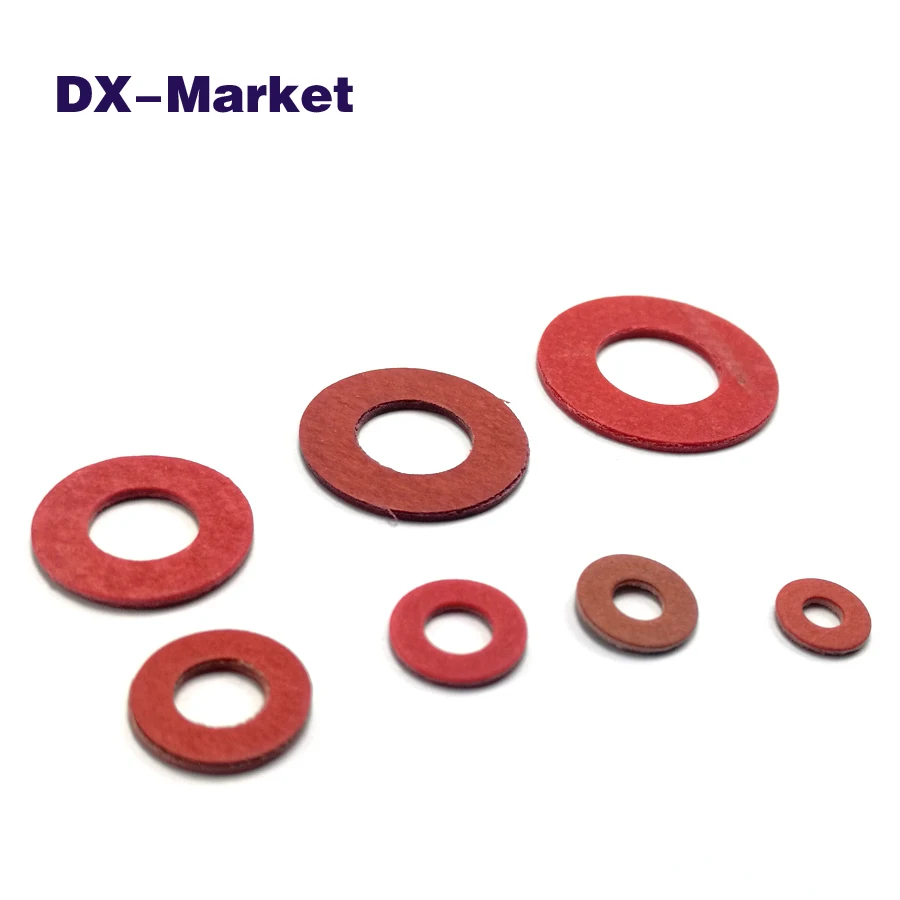 【DX】 M3 M4 M5 M6 M8 M10 M12 красный вулканизированный волоконная шайба kit 230 шт.