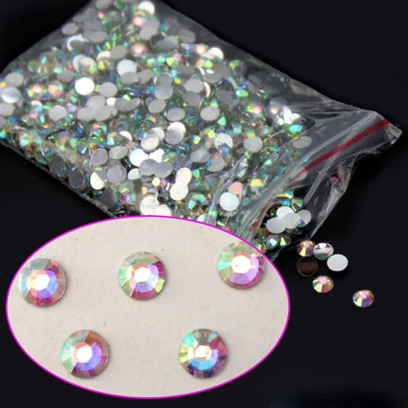 

1000pcs 3D Nail Art Tips SS12 3mm Resin Flat back Rhinestone Beads not hotfix for DIY Nails Art Phone Case AB clear N22
