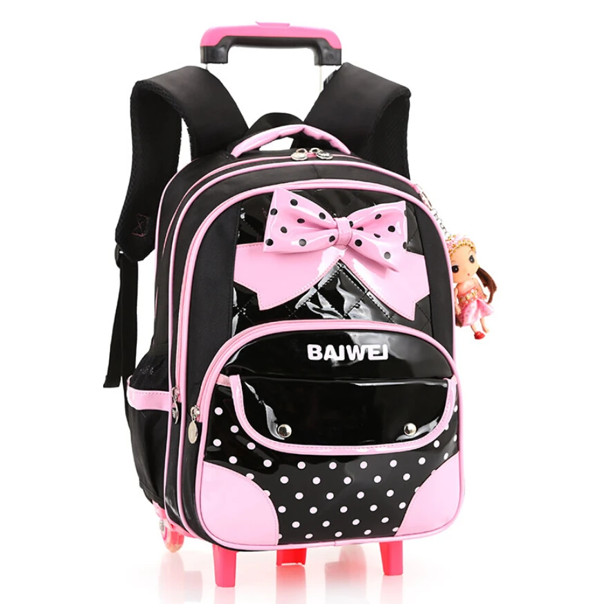 

Hello Kitty Decompression Trolley School Bags With Wheels For Girls Waterptoof Large Capacity School Backpack Bags