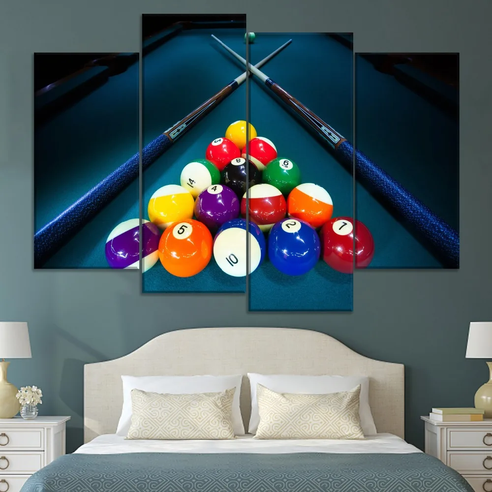 Billiard-Sport-Color-Balls-And-Cue-Painting-1-Piece-Style-Picture-High-Quality-Canvas-Print-Type (1)