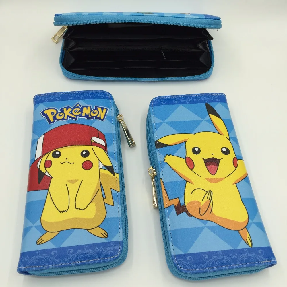 

Free Shipping Pokemon wallet / men and women universal long zipper wallet