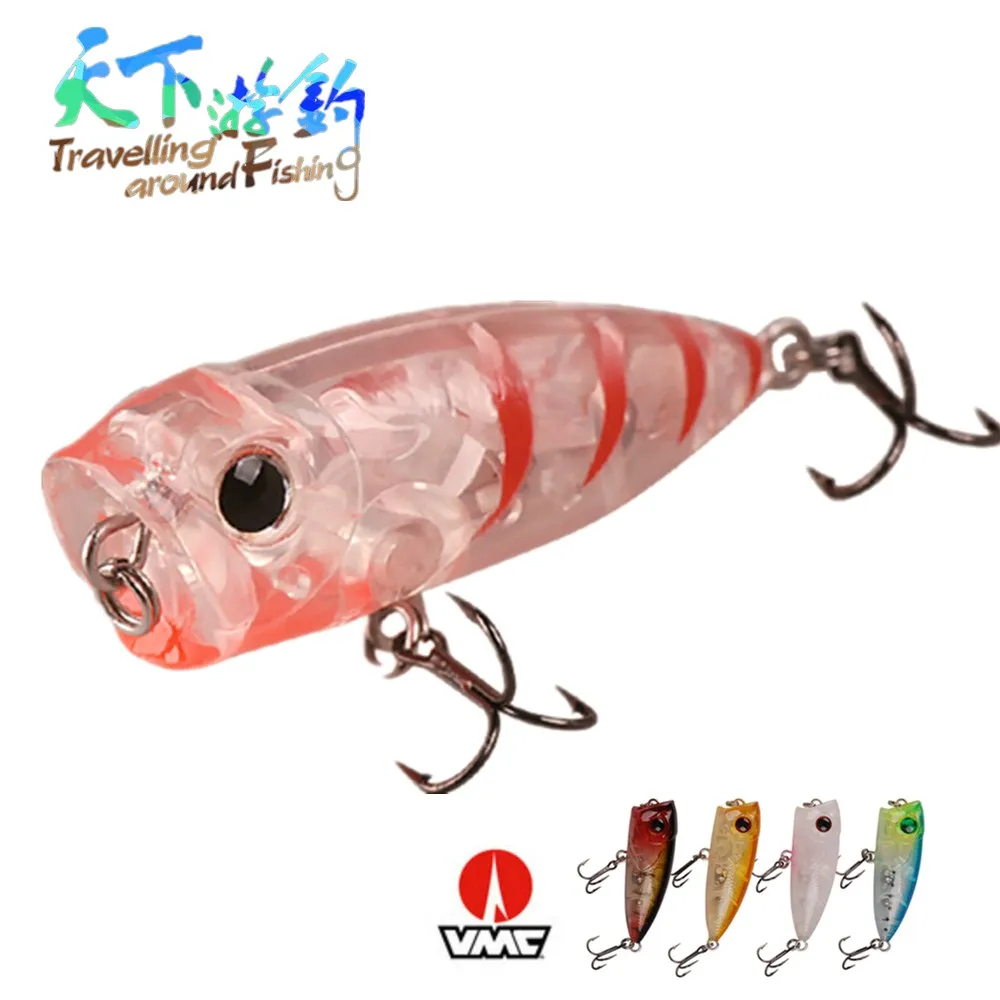 

TAF Popper Hard Fishing Lure 4cm 3.1g Toper Water Popper Bait for Carp Fishing ABS Plastic VMC Treble Hook Swimbait Pesca Peche