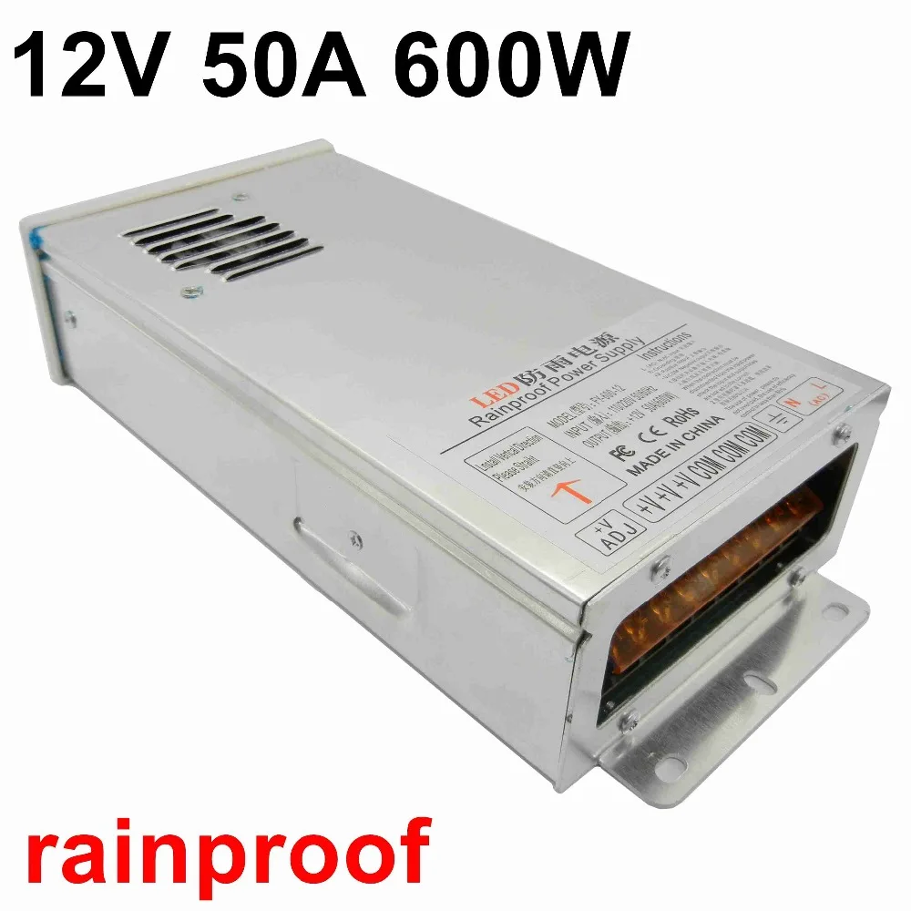 

Rainproof switching power supply output DC 12V 50A 600W Led Driver Transformer for led strip lamp CNC CCTV outdoor