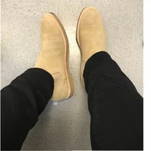 Армейские ботильоны ботинки martin ручной работы Street West замшевые ботинки-челси Винтаж натуральная кожа пустыни тонкий Cowbody джинсовые сапоги