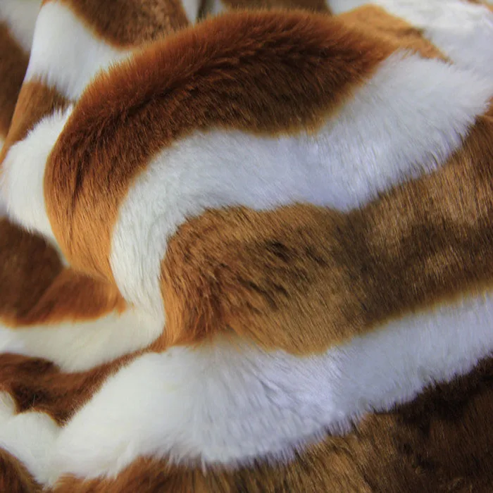 Good quality Imitation rabbit fur,pile 1.5cm stripes pattern felt cloth