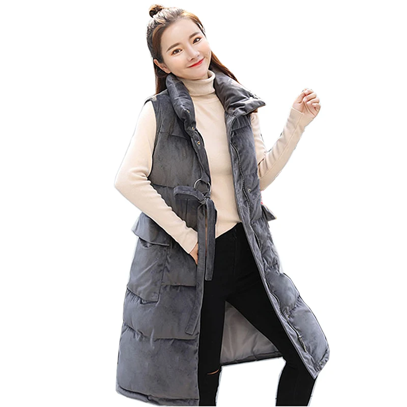 Autumn Winter Vest Women Waistcoat 2018 Female Sleeveless Jacket Warm Long Vest colete feminino Plus Size Down Cotton Coat Autumn Winter Vest Women Waistcoat 2018 Female Sleeveless Jacket Warm Long Vest colete feminino Plus Size Down Cotton Coat