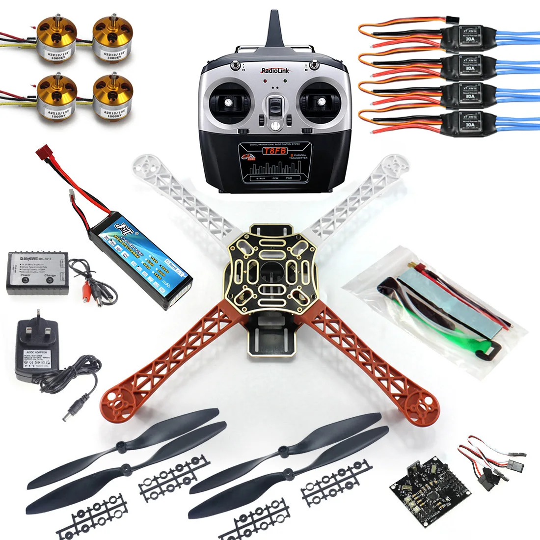 4 осевой RC мультиквадрокоптер Дрон RTF ARF KK V2.3 печатная плата 1000 кв мотор 30A ESC Lipo F450
