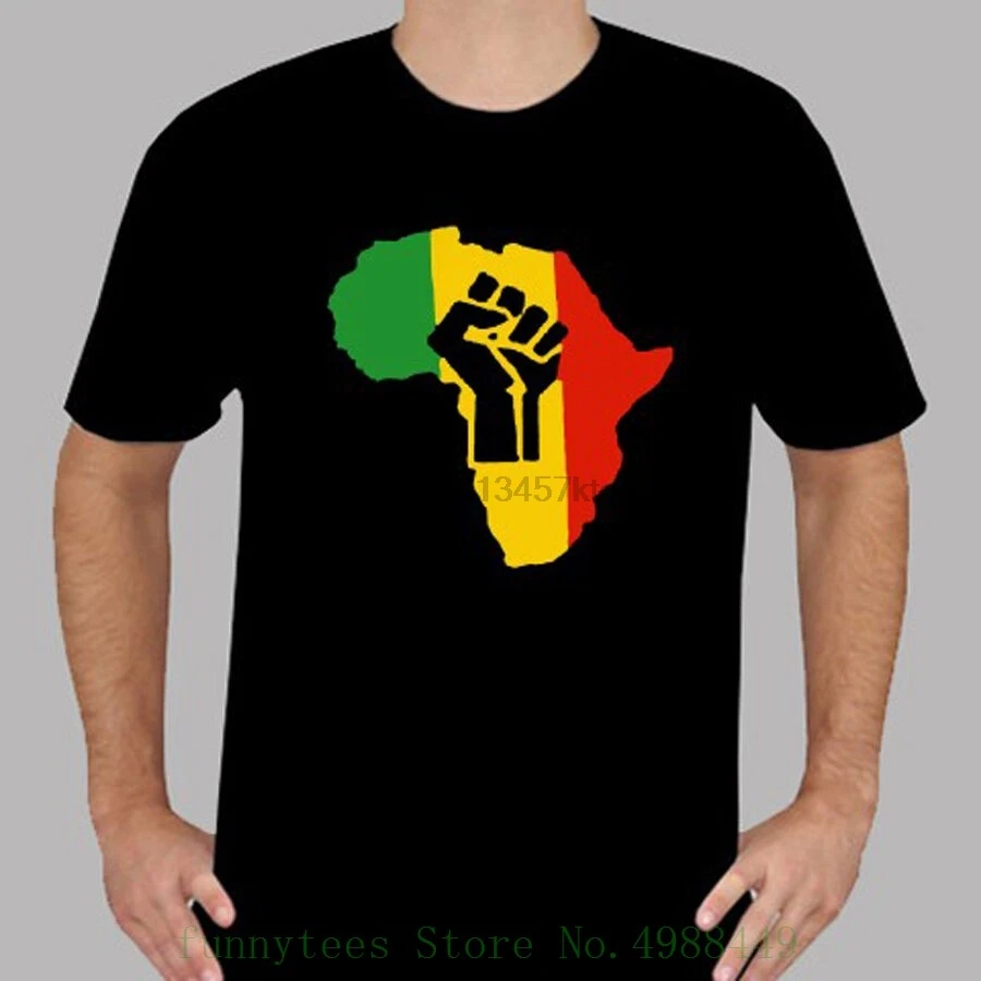 Новинка Черная Мужская футболка с музыкальным логотипом Africa Power Rasta Reggae размеры